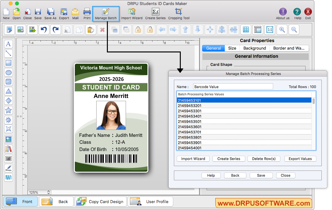DRPU Students ID Cards Maker for Mac