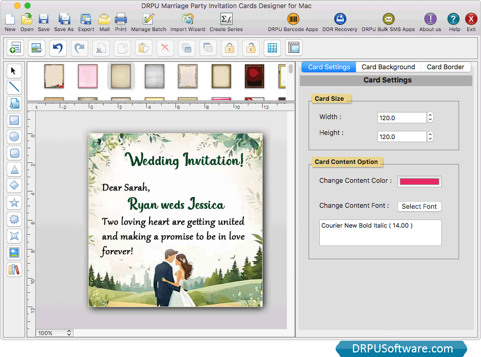 Marriage Party Invitation Card