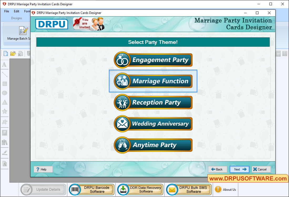 Marriage Party Invitation Card