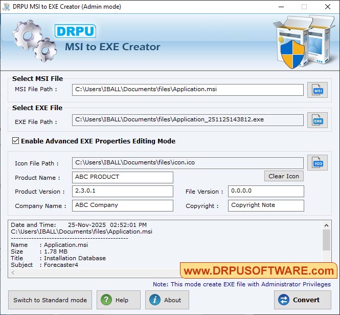 DRPU MSI to EXE Creator