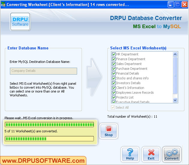 Database Converter – MS Excel to MySQL