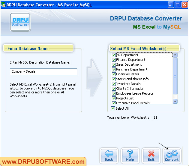 Database Converter – MS Excel to MySQL