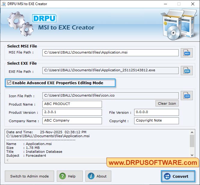 DRPU MSI to EXE Creator