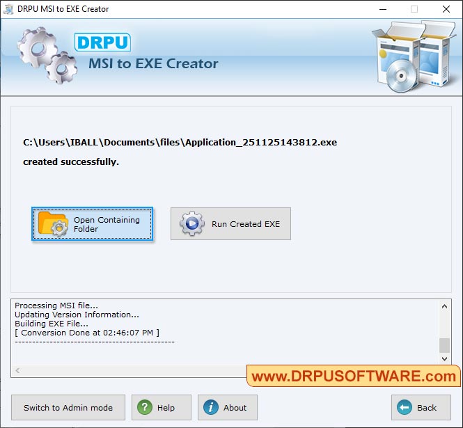 DRPU MSI to EXE Creator