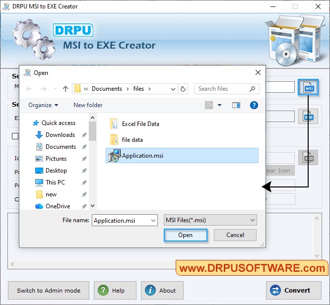 DRPU MSI to EXE Creator