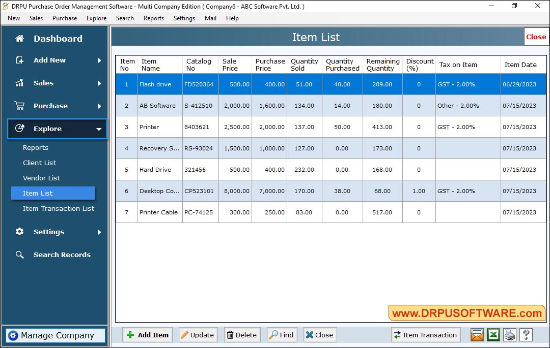 Multi Company Purchase Order Software