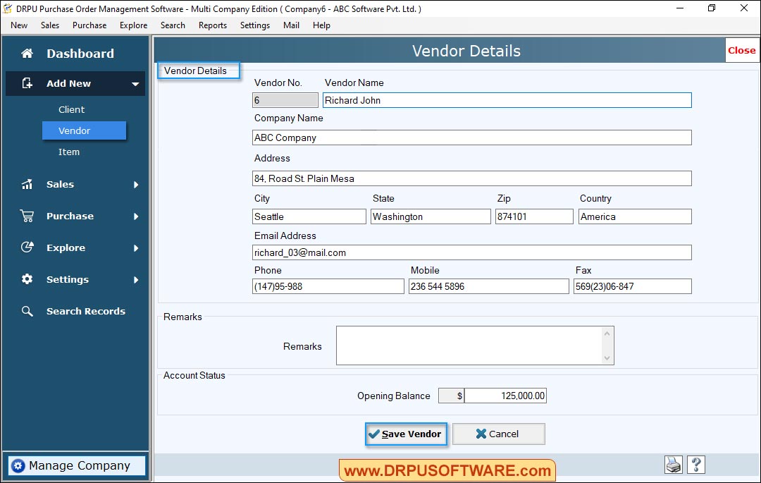 Multi Company Purchase Order Software