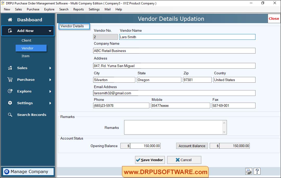 DRPU Multi Vendor Purchase Order Software