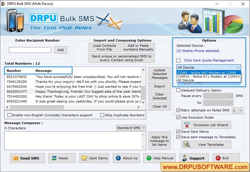 Bulk SMS for Multi device Software