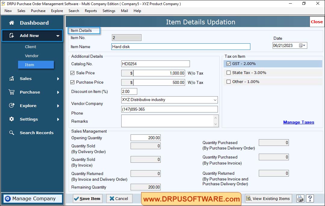 DRPU Multi Item Purchase Order Software