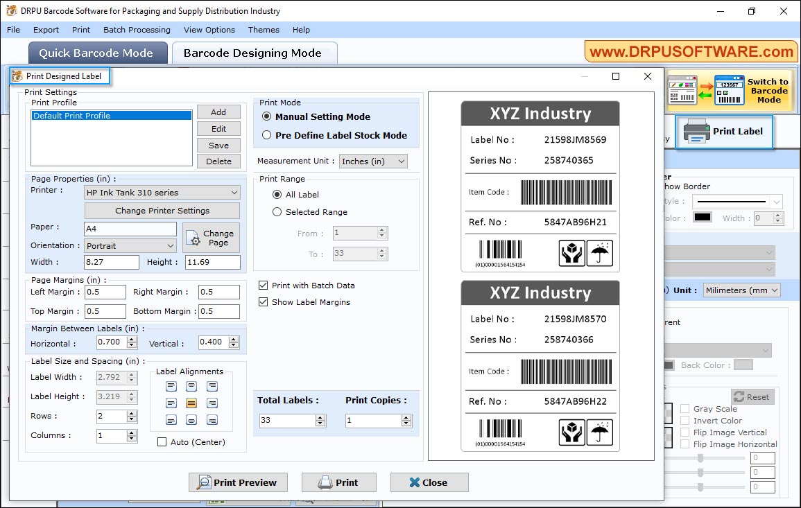 Barcode Software for Packaging and Supply Distribution Industry