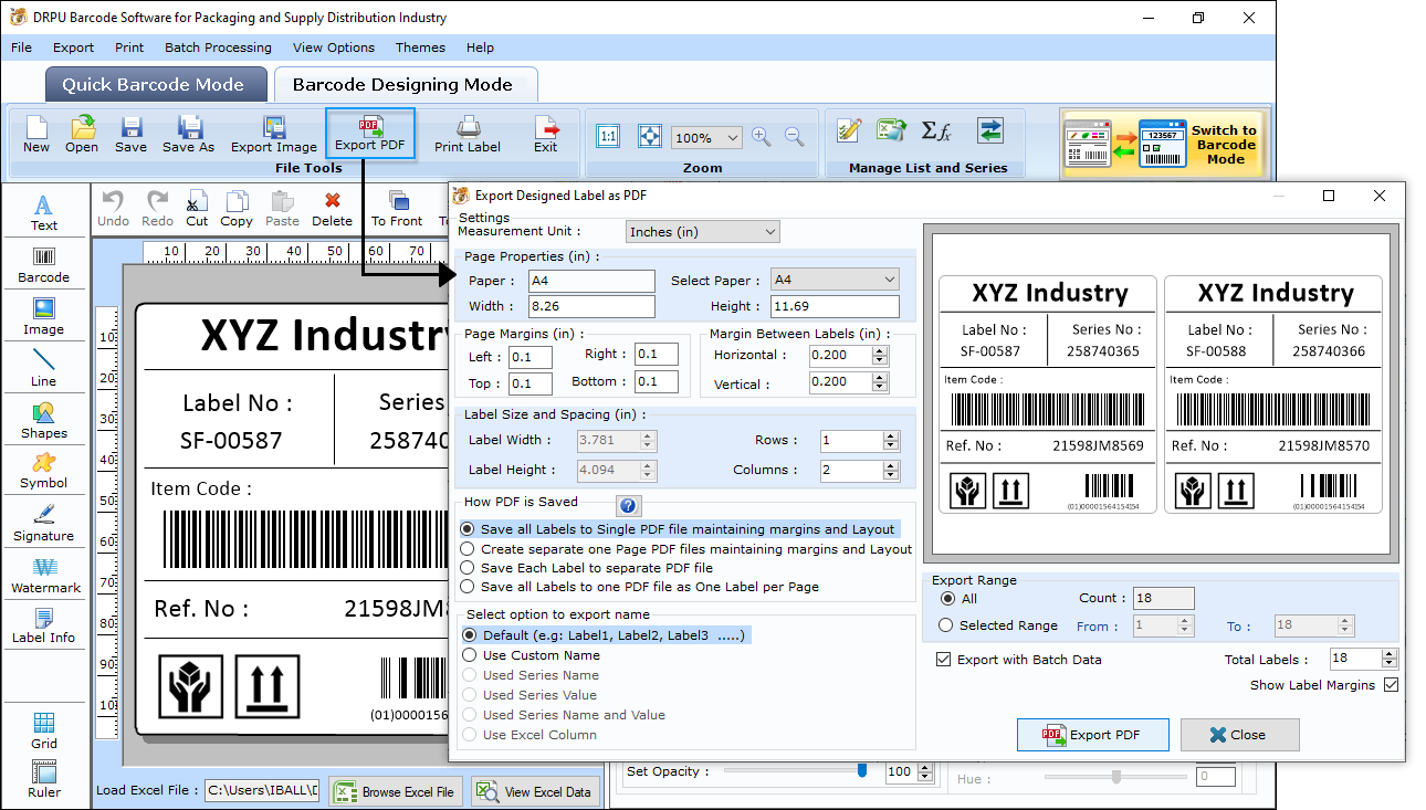 DRPU Barcode Software for Packaging and Supply Distribution Industry