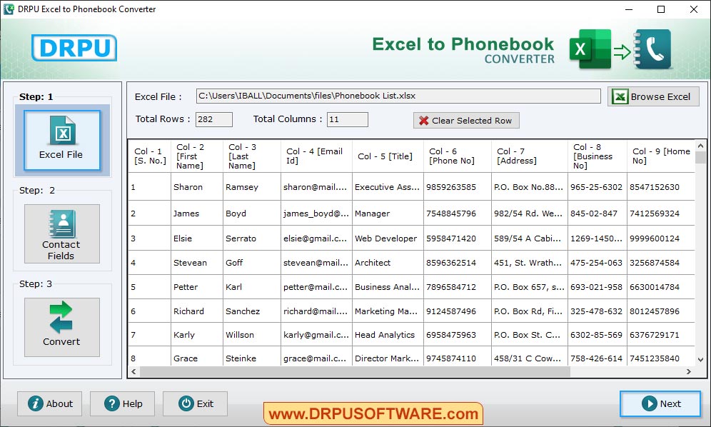 Database Converter – Excel to Phonebook