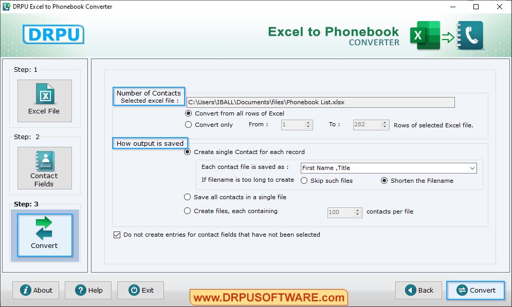 Database Converter – Excel to Phonebook