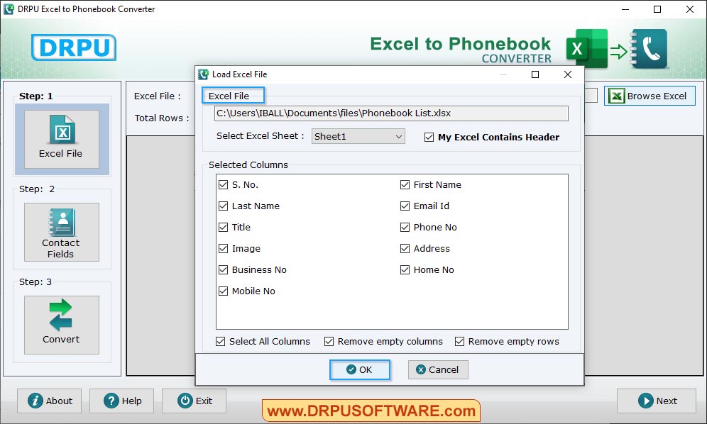 Database Converter – Excel to Phonebook