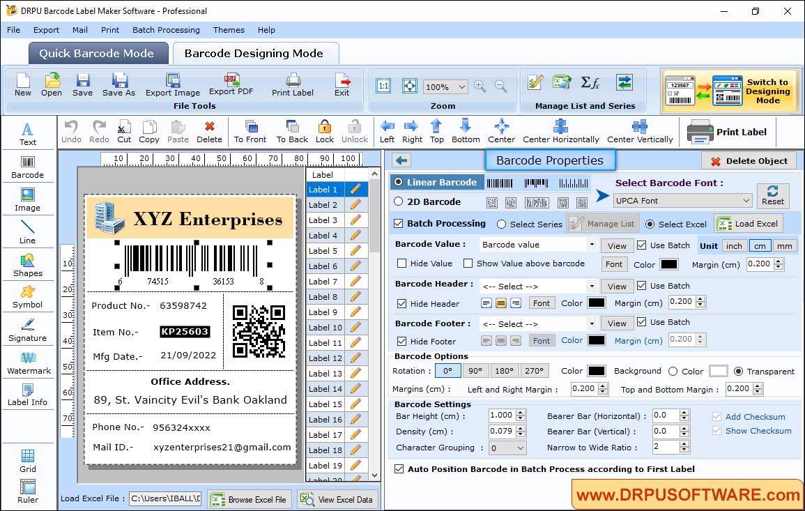 Barcode Properties