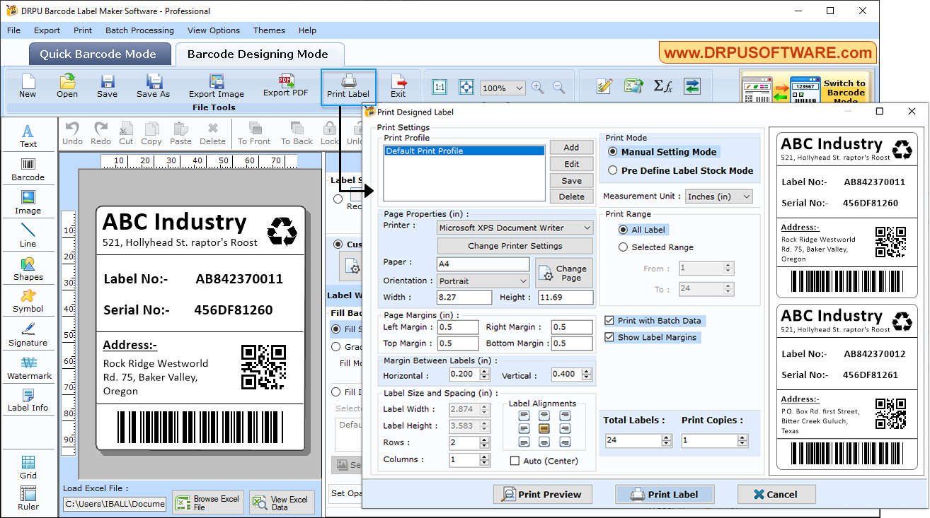 DRPU Barcode Label Maker Software - Professional