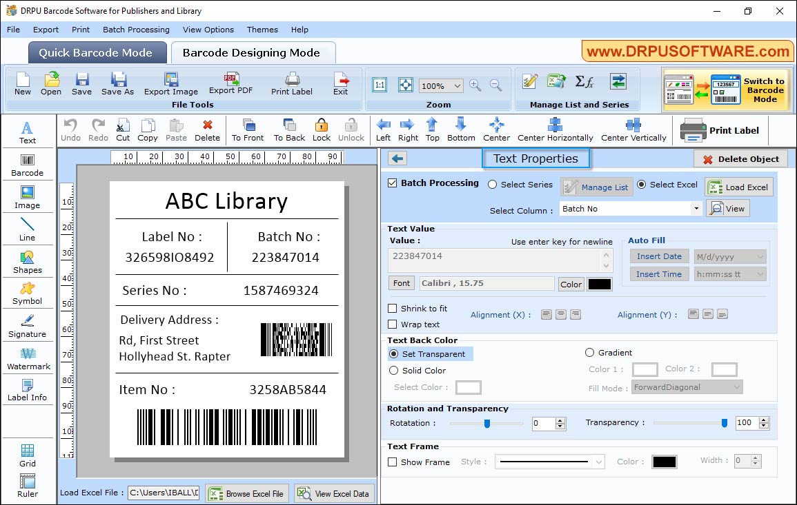 Barcode Software for Publishers and Library