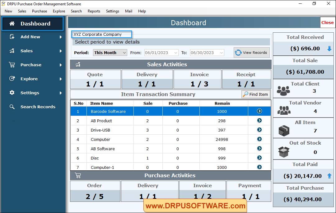 DRPU Purchase Order Management Software