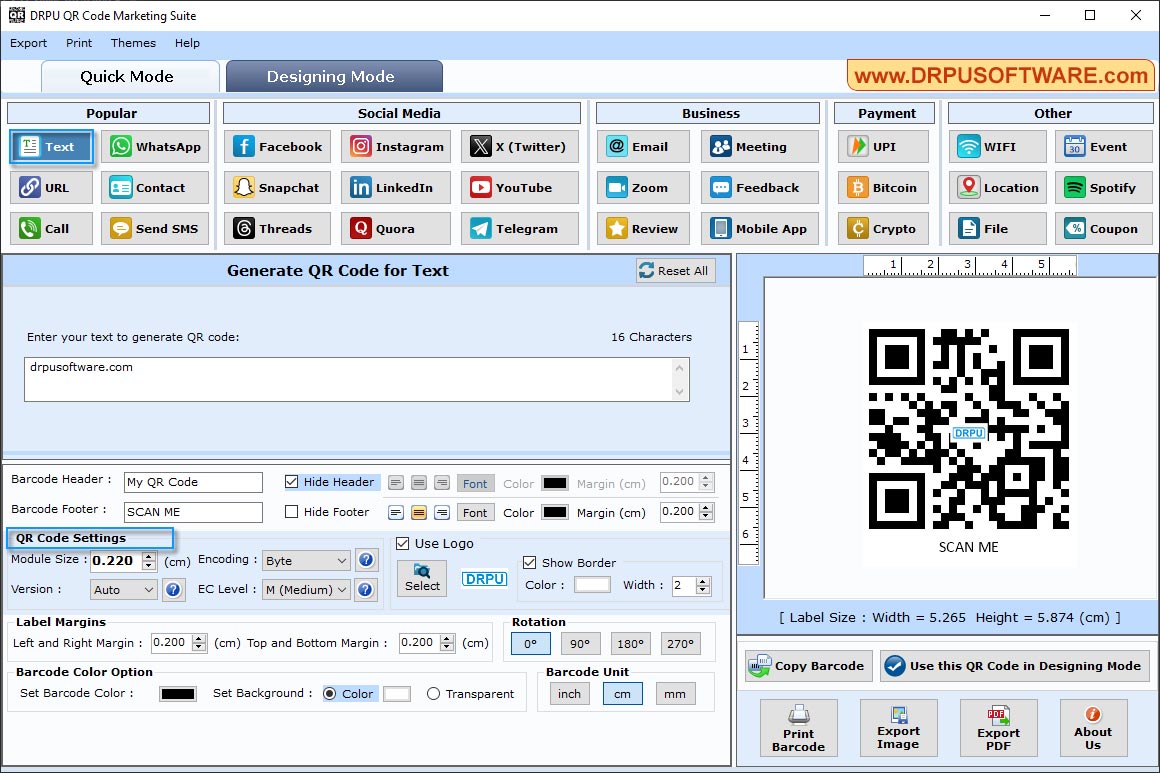 QR Code Labels Maker Software