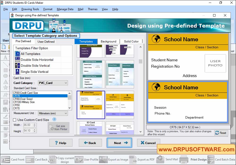 Choose Pre-defined Template Choose Pre-defined Template
