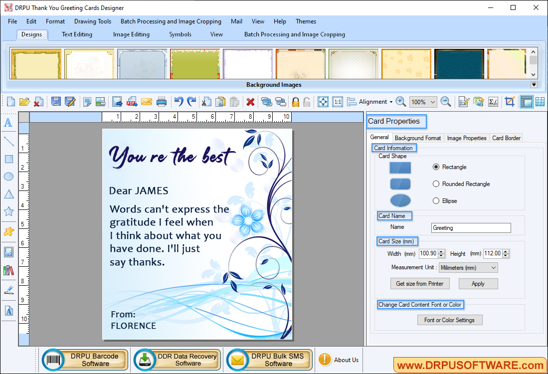 Enter sender and recipient details