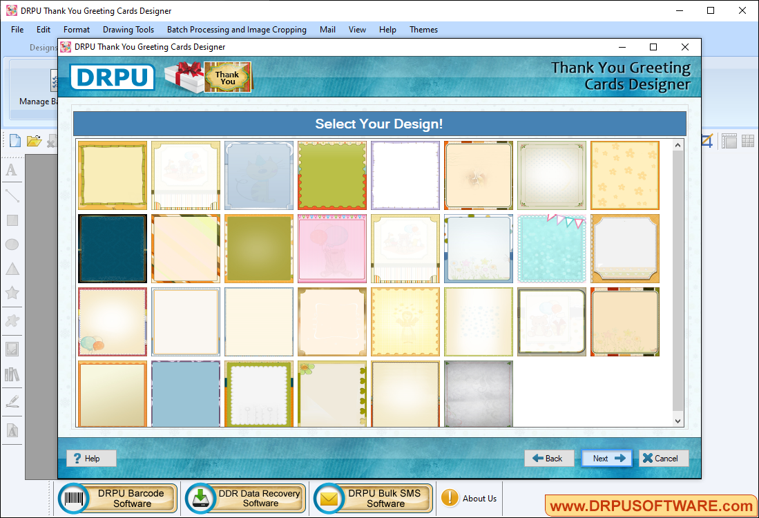 Three steps to generate Thank You card