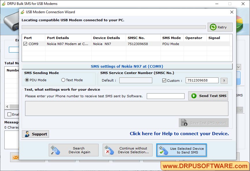 Bulk SMS for USB Modems Software