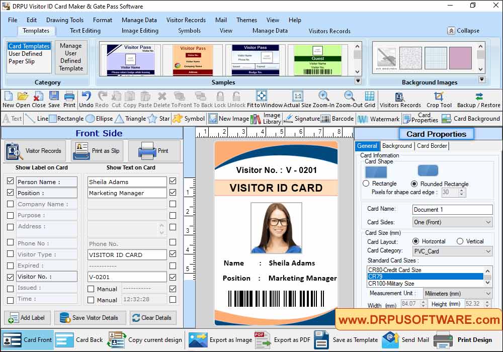 DRPU Gate Pass and Visitors ID Cards Management Software