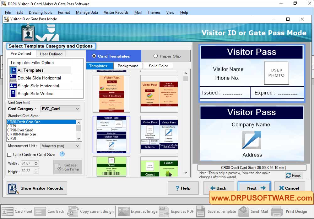 Choose Pre-defined Template