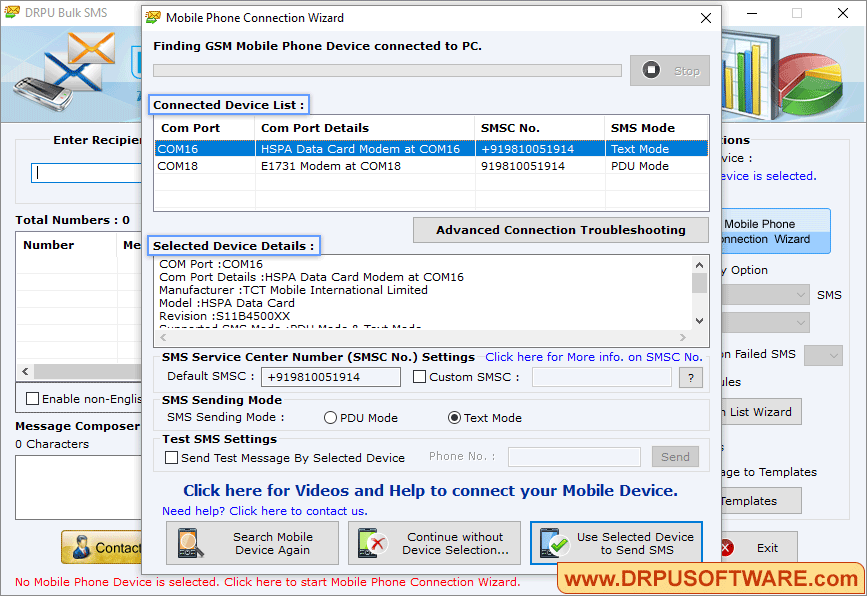 DRPU Bulk SMS – GSM