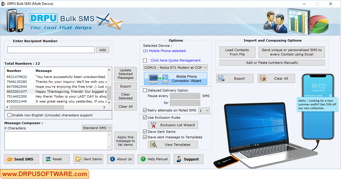 DRPU Bulk SMS for Multi device
