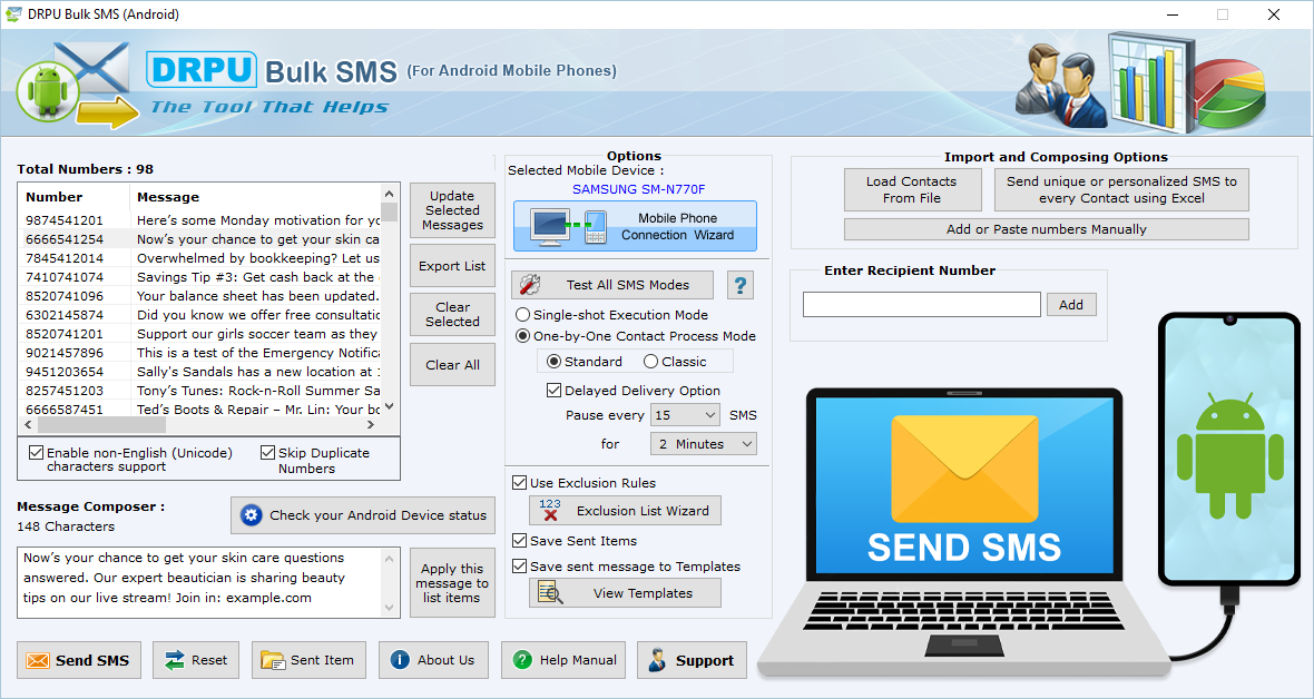 DRPU Bulk SMS - Android Mobile Phones