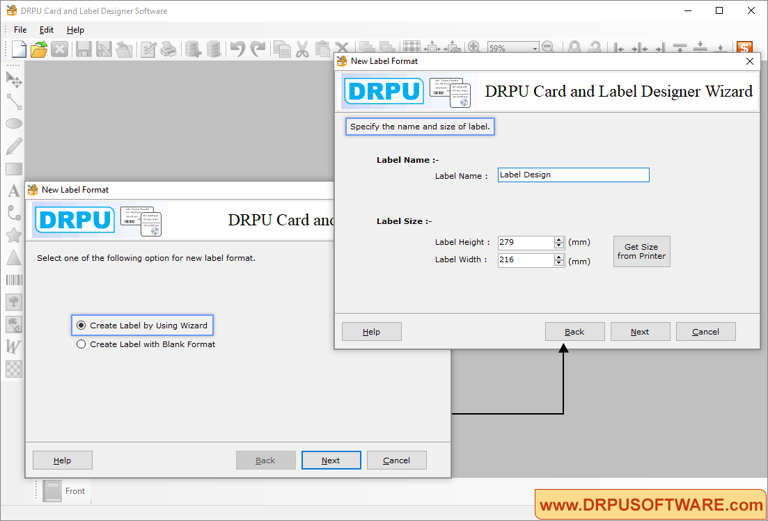 Create Label by using Wizard Create Label by using Wizard