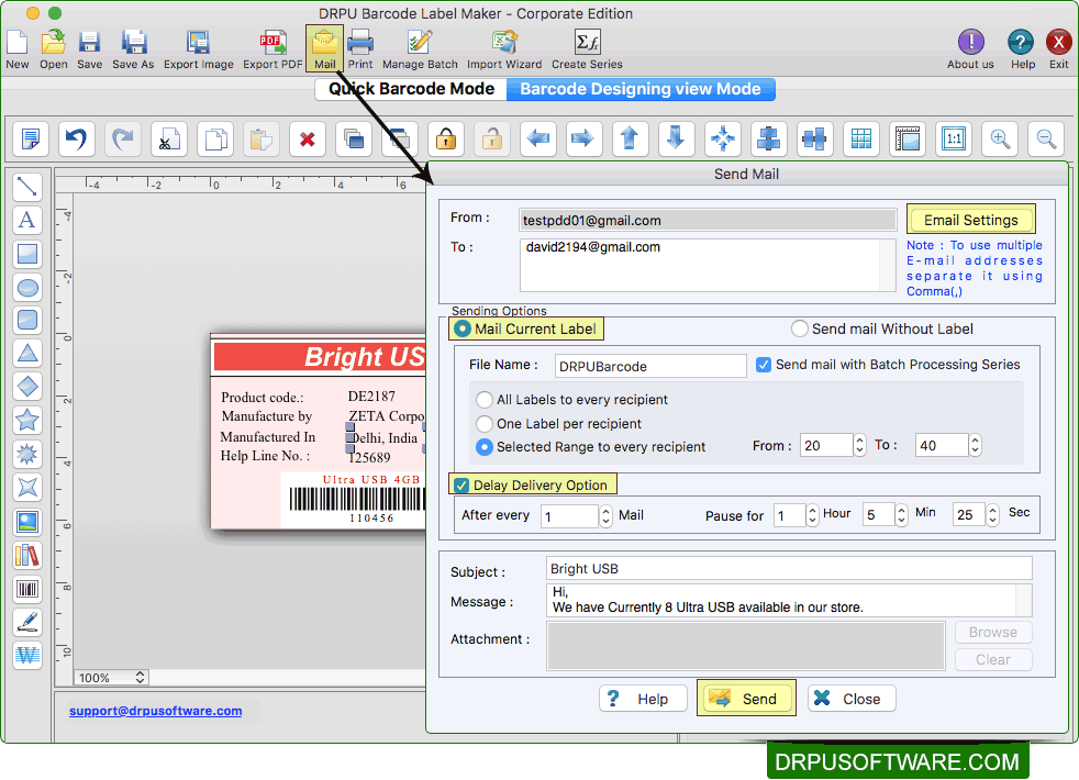 DRPU Mac Barcode Label Maker Software Corporate Edition Screenshots