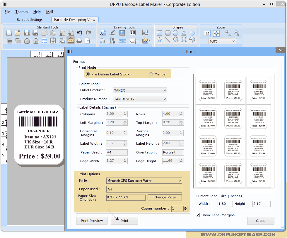 Barcode Label Maker Software - Corporate Edition