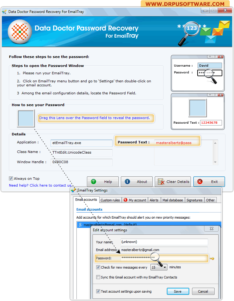 Password Recovery Software for EmailTray