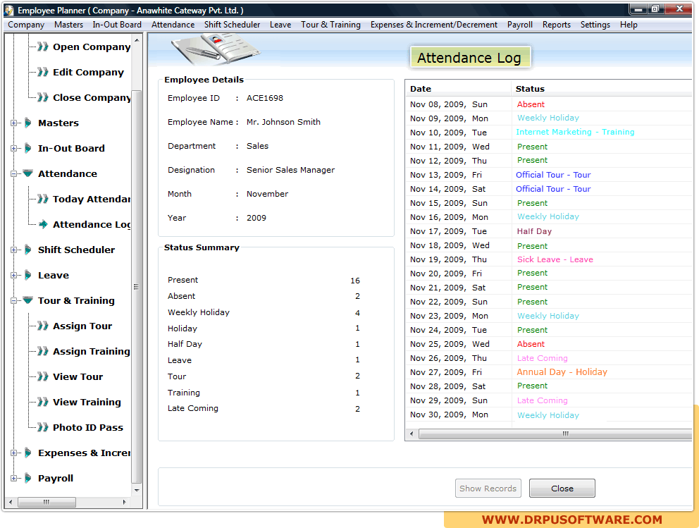 drpu employee planner software maintains time scheduling weekly planner program