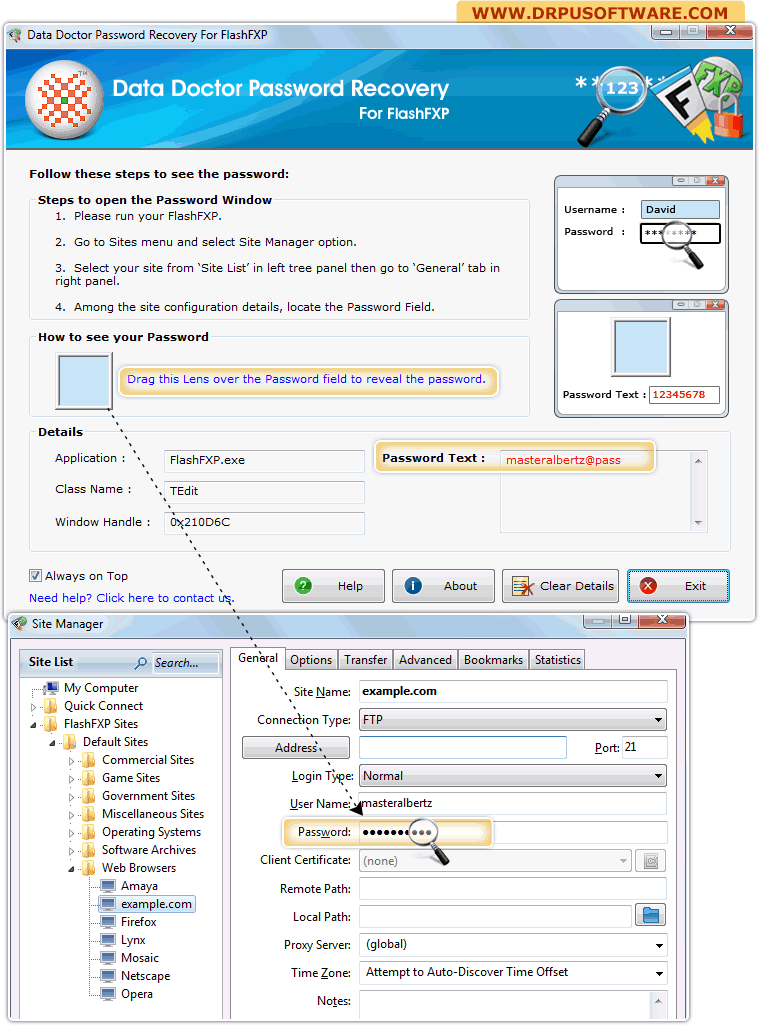 Password Recovery Software for FlashFXP