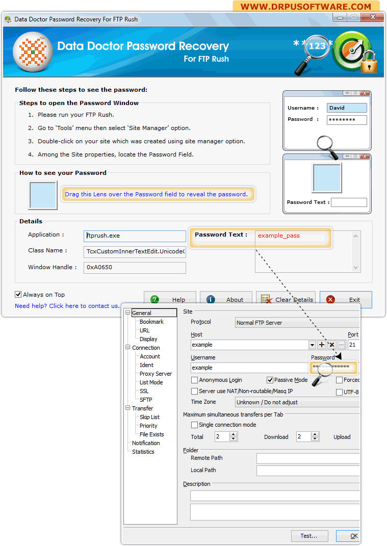 Password Recovery Software For FTP Rush