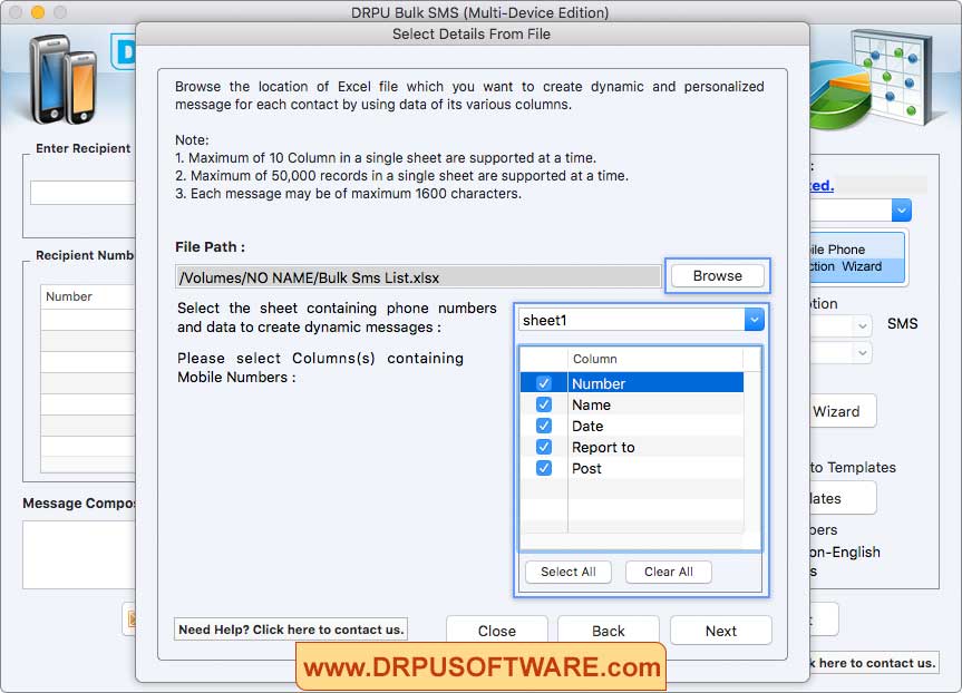 Select Details from File Select Details from File