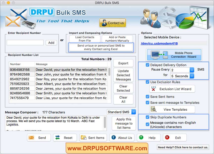 DRPU Mac Bulk SMS