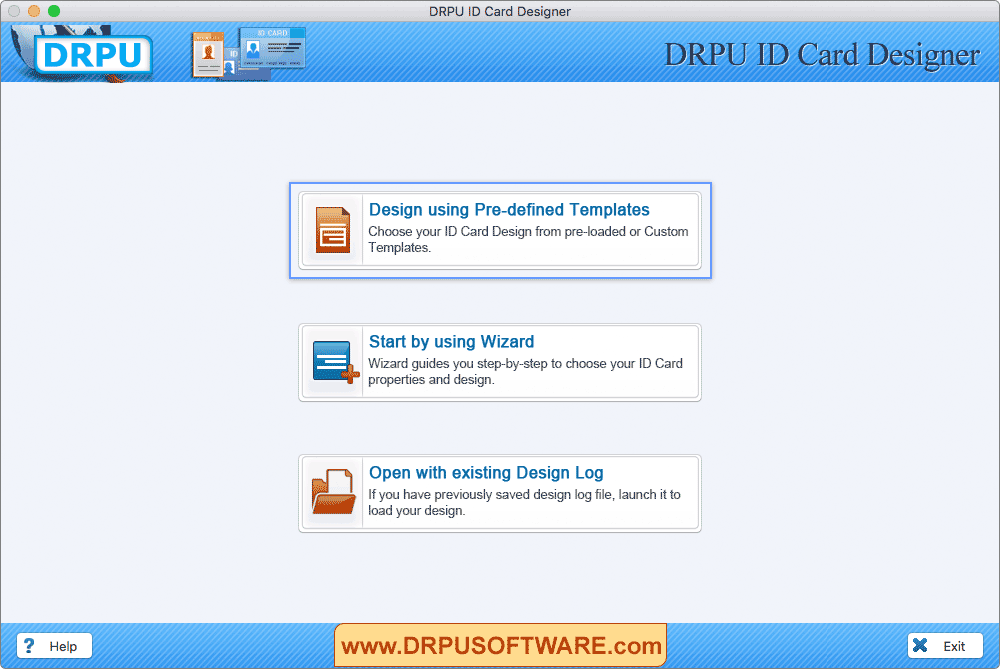 Select 'Design Using Pre-defined Templates' mode Select 'Design Using Pre-defined Templates' mode