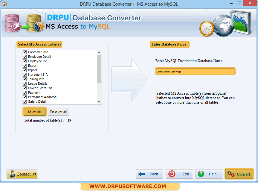 DRPU Database Converter – MS Access to MySQL