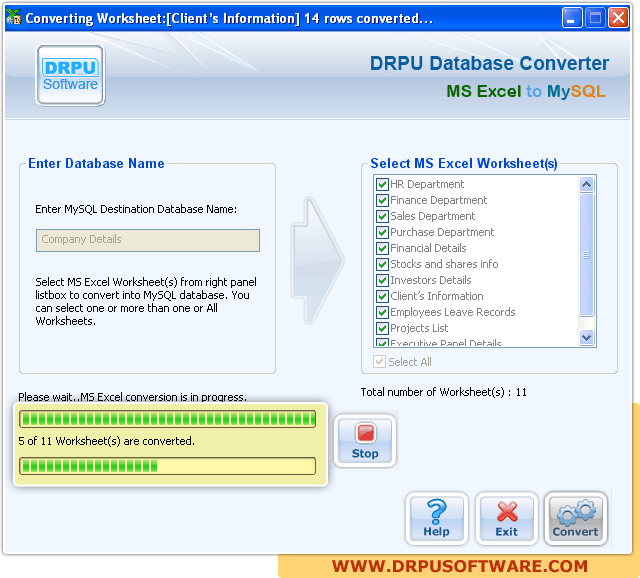 DRPU Database Converter - MS Excel to MySQL