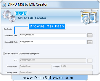DRPU MSI to EXE Creator Software convert .msi file into .EXE executable ...