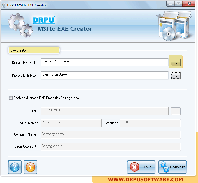 DRPU MSI to EXE Creator