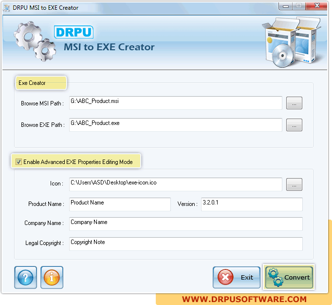 DRPU MSI to EXE Creator