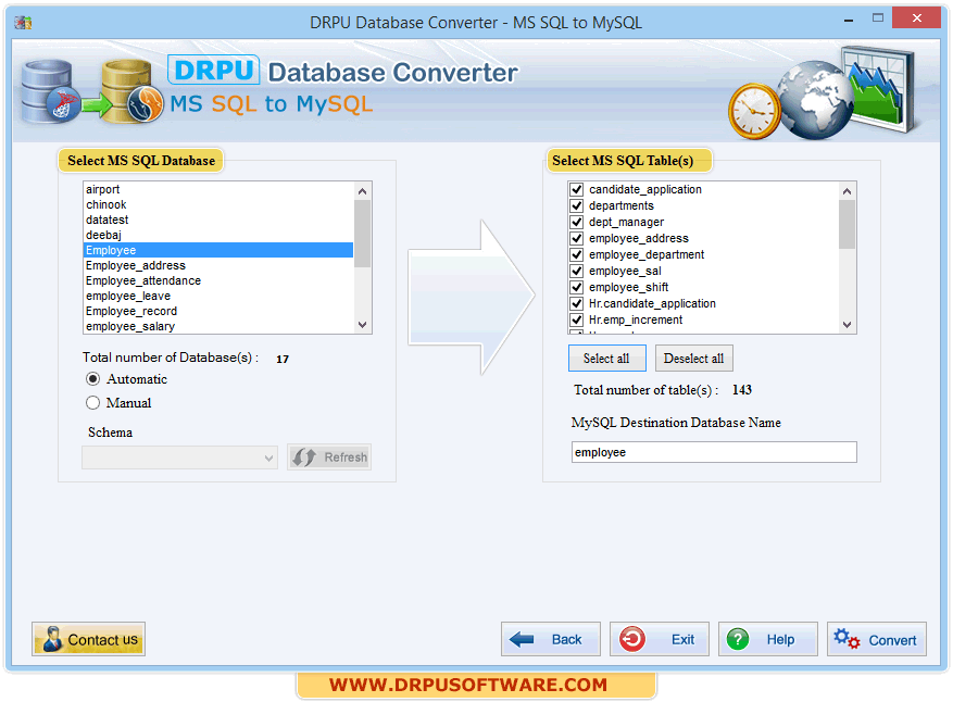 DRPU Database Converter - MSSQL to MySQL