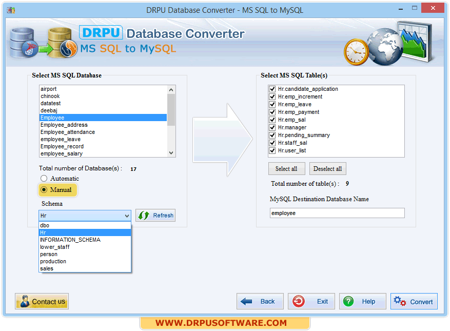 DRPU Database Converter - MSSQL to MySQL